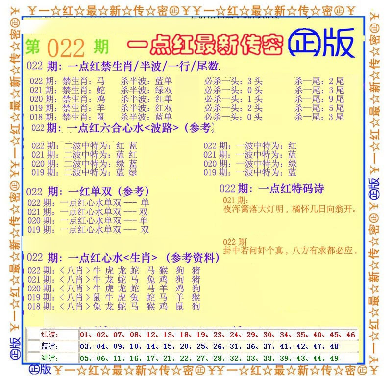 022期一点红最新传密[图]