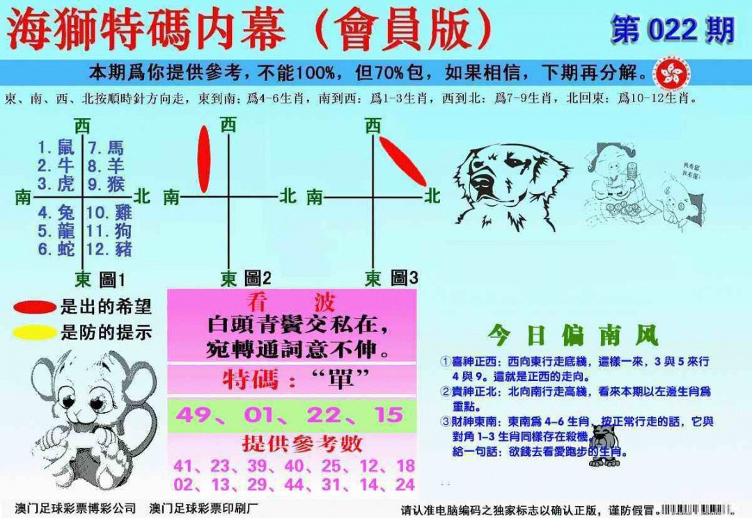 022期另版海狮特码内幕报[图]