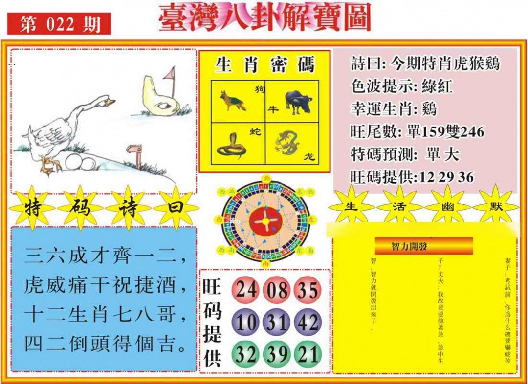 022期台湾八卦解宝图[图]